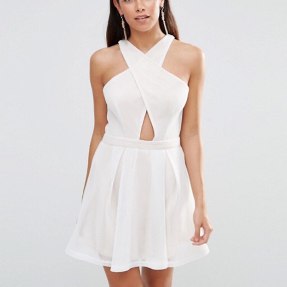 ASOS Girl in Mind cross front skater dress